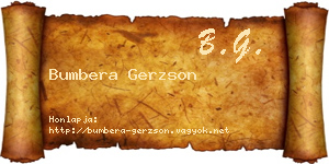 Bumbera Gerzson névjegykártya